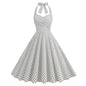 Color Polka Dot Halter High Waist Dresses