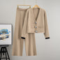Women's Crystal Buckle Idle Style Elegant Outfit Suits