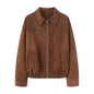Women's Suede Flight Autumn Lapel Casual Zipper Jackets