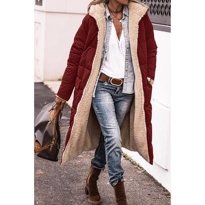 Women's Lengthened Veet Added Extra Thick Double-sided Coats