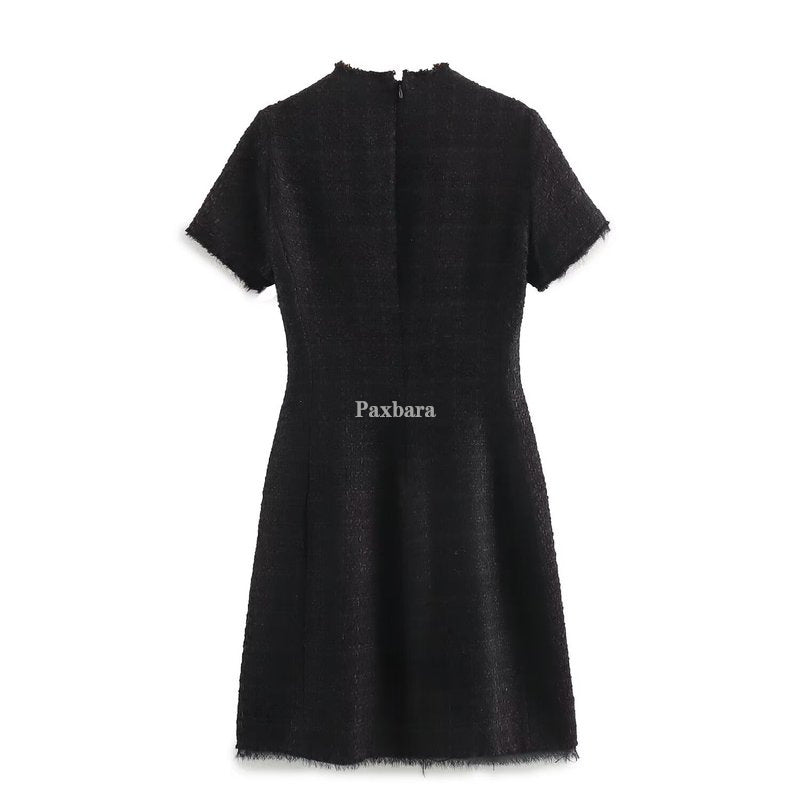Women's Spring Young Round Neck Texture Classic Style Dresses