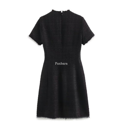 Women's Spring Young Round Neck Texture Classic Style Dresses