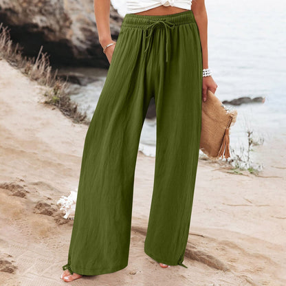 Outside Home Daily Date Pleated Thin Pants