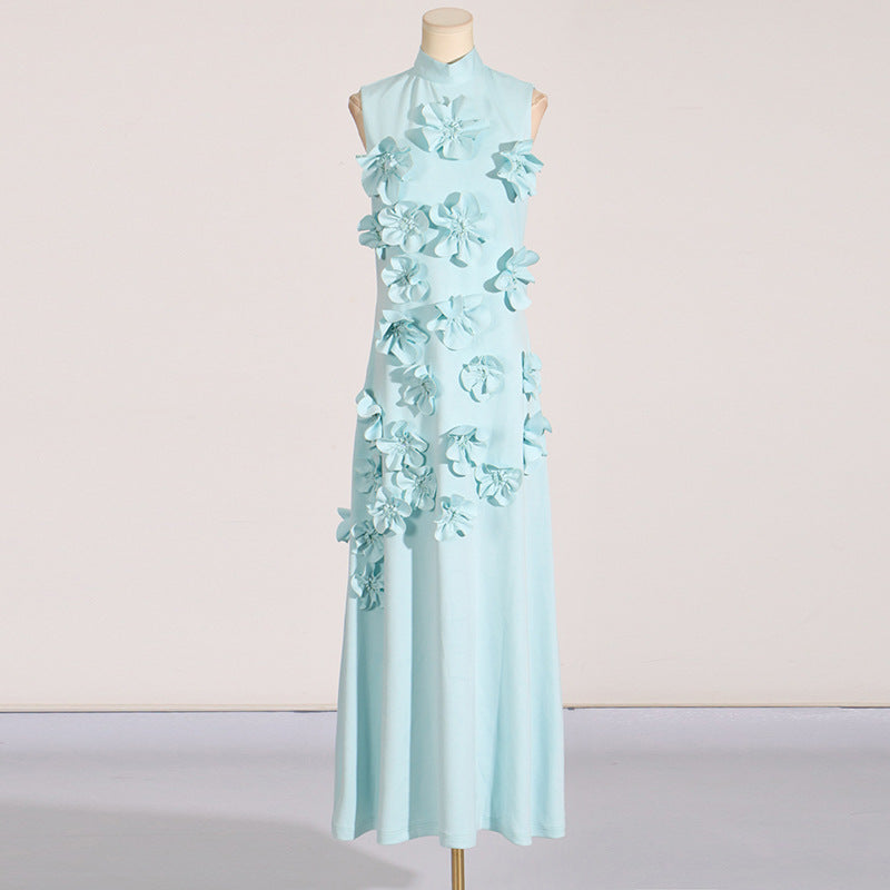 Women's Three-dimensional Flower A- Line Dress Patchwork Dresses