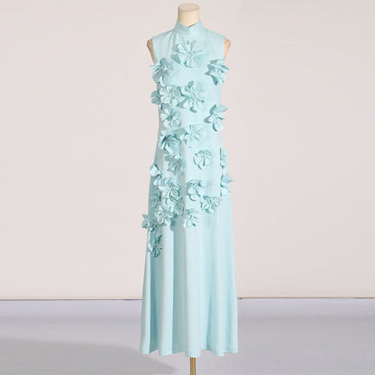 Women's Three-dimensional Flower A- Line Dress Patchwork Dresses
