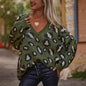 Loose Pullover Coffee Color Irregular Pattern Sweaters