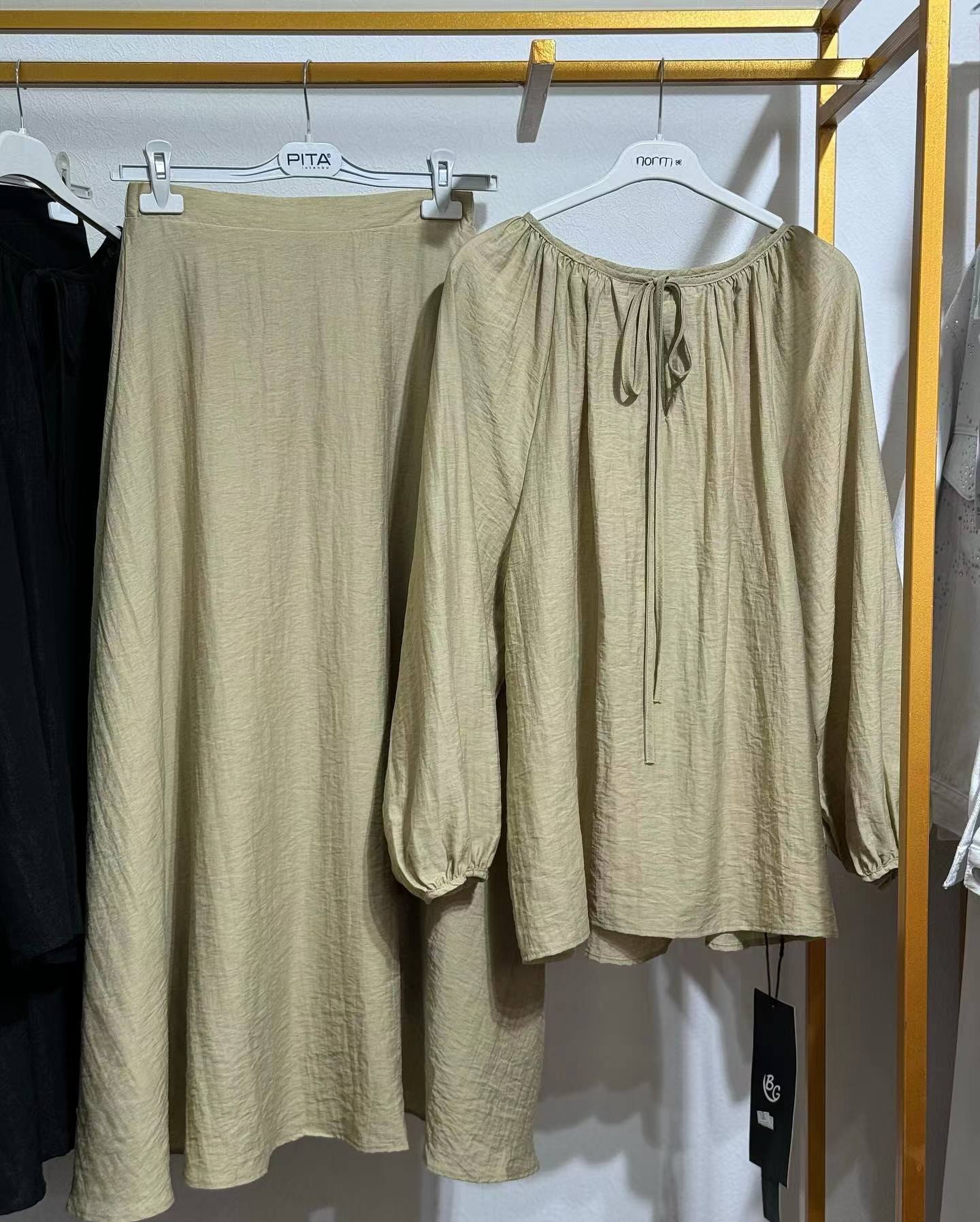 Women's Spring Muslim Style Puff Sleeve Loose Suits