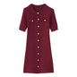 Women's Summer Fashion Round Neck Single-breasted Sleeve Dresses