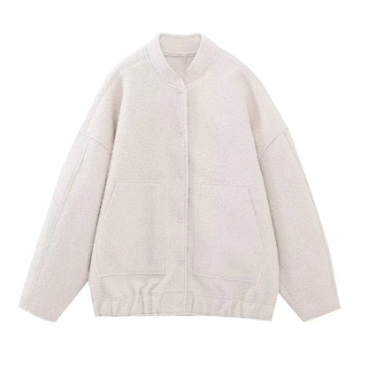 Women's Stand Collar Pocket Loose Pilot Coats