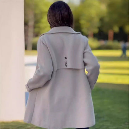 Classic Elegant Woolen Polar Fleece Single-breasted Coats