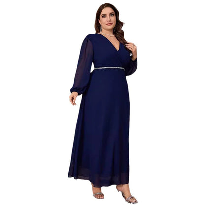 Women's Autumn Chiffon Large Long-sleeved Dress Dresses