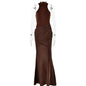 Women's Neck Sleeveless Stitching Dress Sexy Hot Dresses