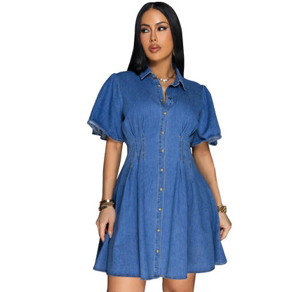 Versatile Denim Waist Slimming Dress Source Dresses