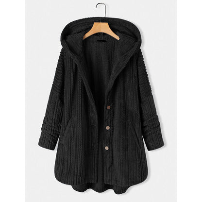 Women's Single-breasted Loose Casual Plush Temperament Long Sweaters