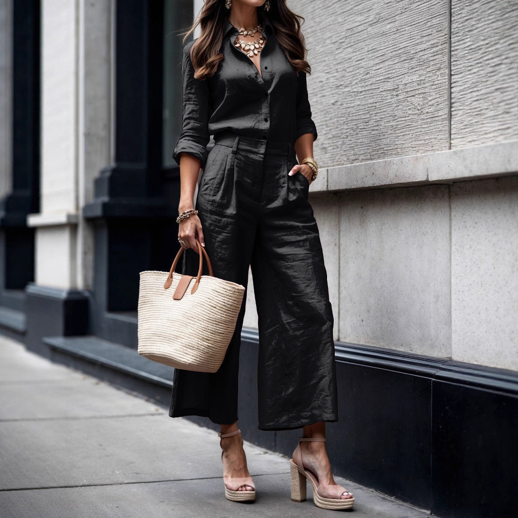 Women's Summer Fashion Minimalist Long Sleeve Loose Suits