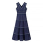 Women's Sleeveless Slim Lace Stitching Decorated Tassel Dresses
