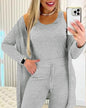 Women's Dressing Gown Round Neck Solid Color Suits