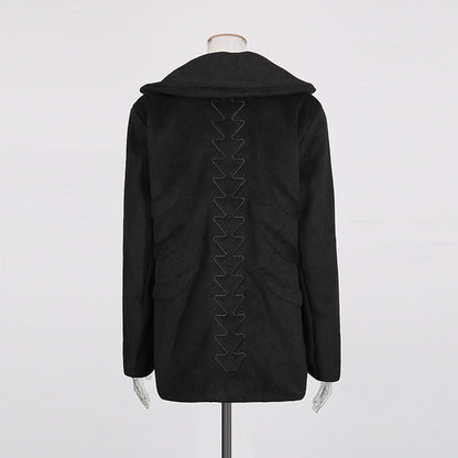 Pure Color Autumn Fashion Metal Decoration Coats
