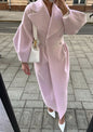 Hepburn Woolen Royal Court Style Lantern Sleeve Large Coats