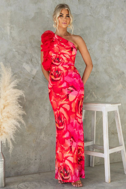 Summer Elegant Sleeveless Three-dimensional Flower Sexy Dresses