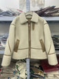 Lamb Wool Female Motorcycle Fur Integrated Coats