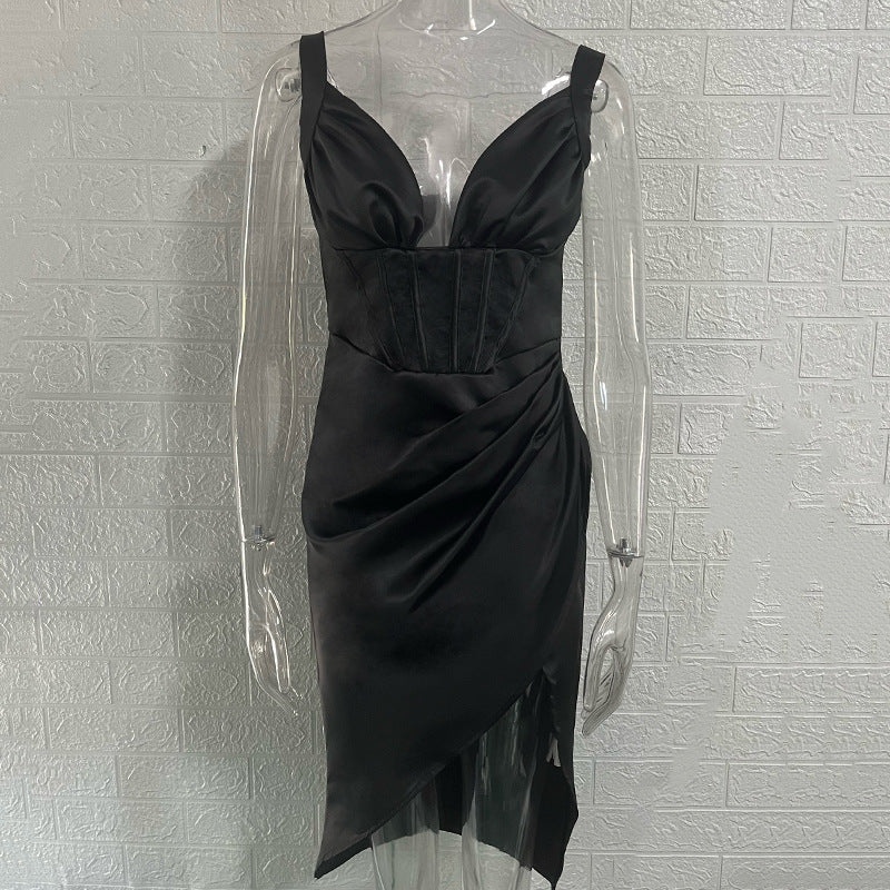 Women's Sexy Dress Deep V High Waist Dresses