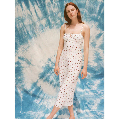 Women's Mulberry Silk Printing Slip Dress Summer Dresses