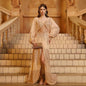Women's French Style Long Dress Sleeve Sequined Dresses