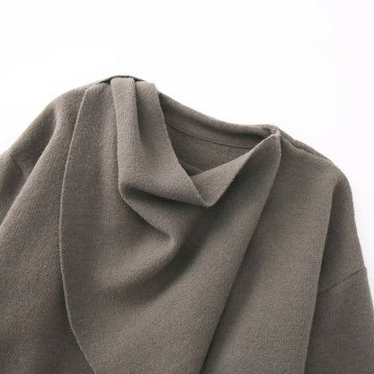 Autumn Scarf Decorations Knitted Chic Overcoat Coats
