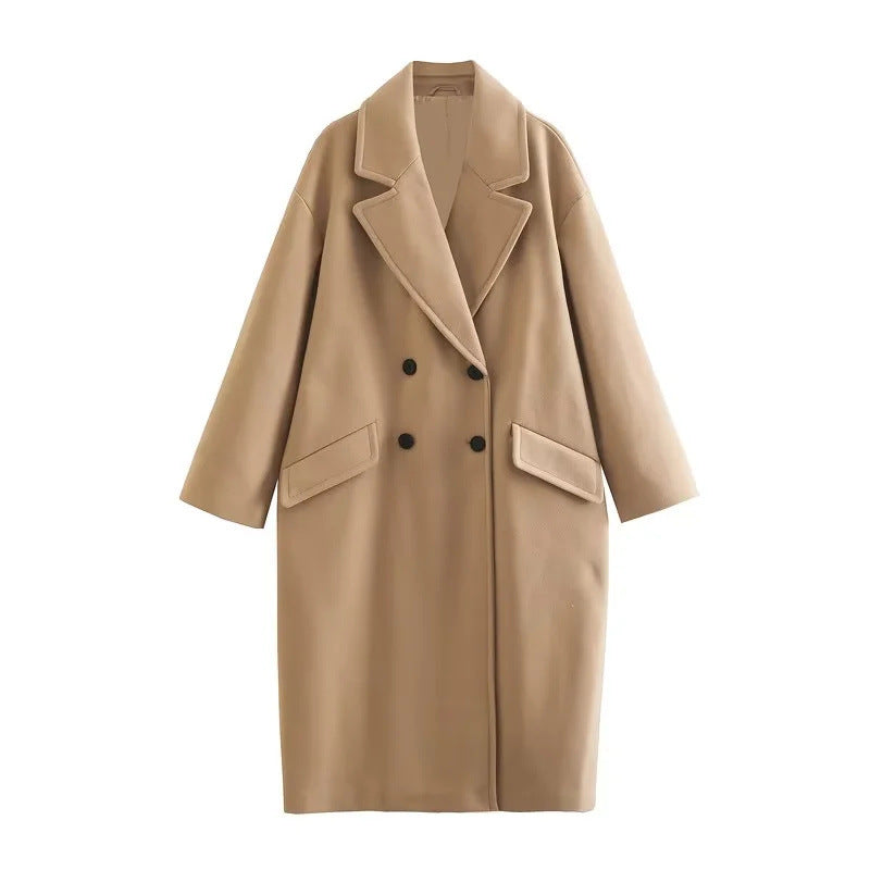 Women's Mid-length Trench Woolen Outerwear Design Fashion Dresses