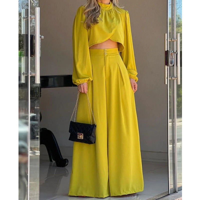 Women's Temperament Commute Irregular High Waist Wide Suits