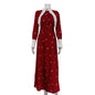 Women's French Style Design Printed Satin Dress Dresses