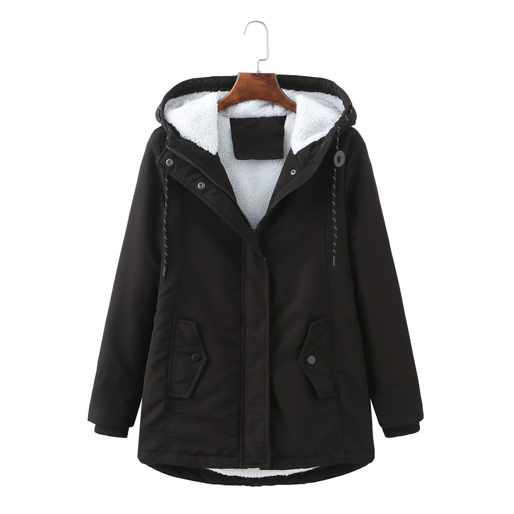 Women's European Ladies Hooded Parka Winter Warm Coats