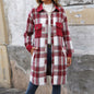 Women's Innovative Slouchy Brushed Plaid Long Coats