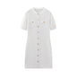 Women's Summer Fashion Round Neck Single-breasted Sleeve Dresses
