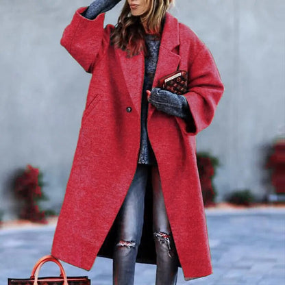 Women's Casual Long Pure Color Warm Keeping Coats