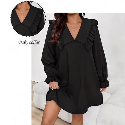 Style Ruffled Autumn Large Loose Casual Dresses