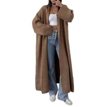Women's Fashion Long Sleeve Wool Overcoat Trench Sweaters
