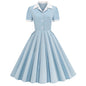 Solid Color Stitching Button Fashion Dress Large Dresses