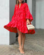 Color Loose Embroidered Cutout Lace Flower Dresses