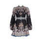 Design High Version Single-breasted Stand-up Collar Puff Sleeve Dresses