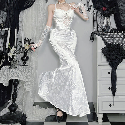 Dark Lolita White Gold Color Banquet Dresses