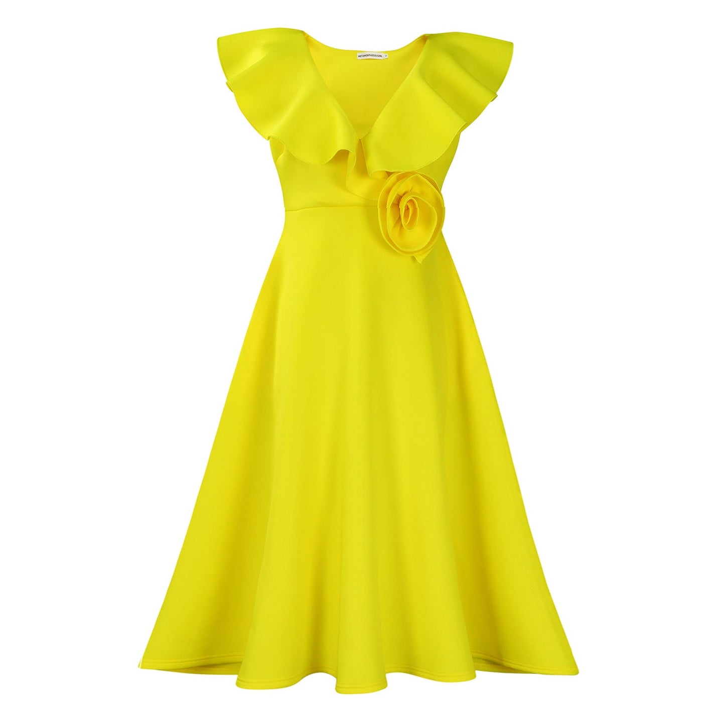Women's Flounce Three-dimensional Flower Dress Banquet Dresses