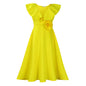 Women's Flounce Three-dimensional Flower Dress Banquet Dresses