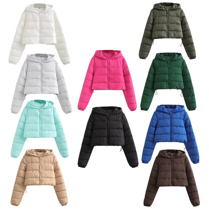 Women's French Casual Fashion Hooded Hand Plug Coats