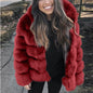 Women's Imitation Fur Fox Horizontal Stitching Artificial Coats