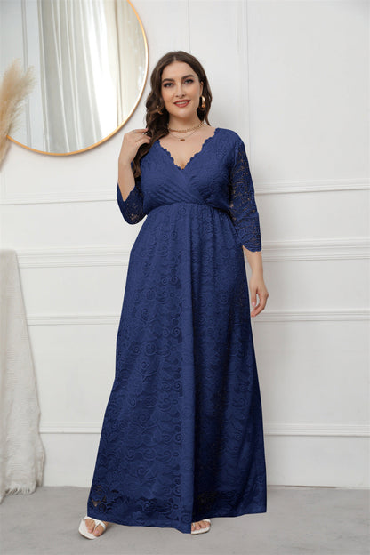 Women's Bridesmaid Dress Elegant Lace Gown Dresses