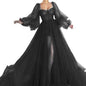 Women's Mesh Long Sleeve One-piece Dress Large Wedding Dresses