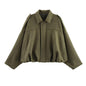 Women's Lapel Color Casual Suede Pilot Texture Jackets