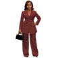 Elegant Commuter Fitted Waist Turn-down Collar Suits